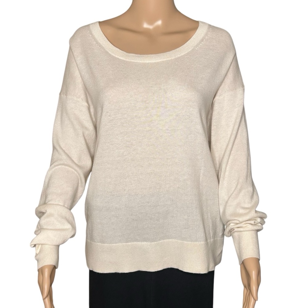 🩷Everlane Womens L wool blend pullover lightweight sweater vanilla girl Ivory